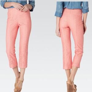 Anthropologie Corey Lynn Calter Pink Lace Youghal Crop Pants Size 4